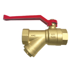 FLB285 FORGED BRASS BALL VALVE WITH STRAINER PN 20 (SCREWED)