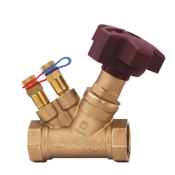 GM275 Forged Brass Double Regulating Balancing Valve With Nozzles PN-16 (Screwed)