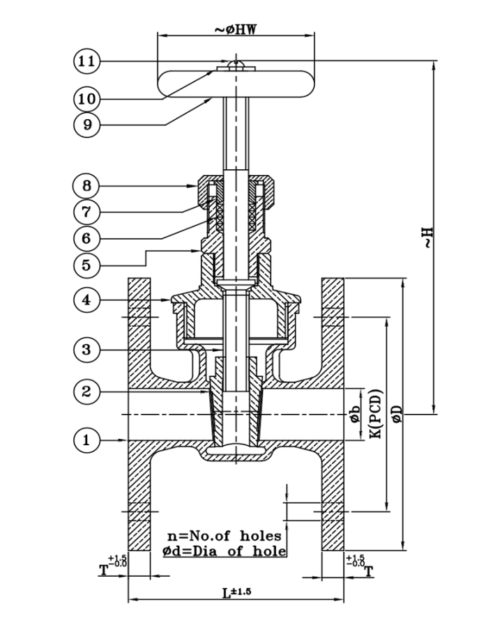 IS001 Gun Metal / Bronze Gate Valve Class-1 (Screwed) - Leader Valves  Limited